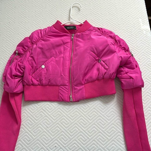 AKIRA Jackets & Blazers - pink cropped jacket size M from AKIRA